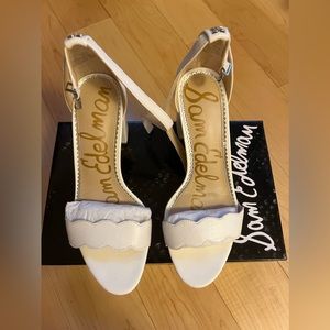 Brand new with box Sam Eldeman White Block Heel Sandal/Ankle Strap Heel Size 7.5